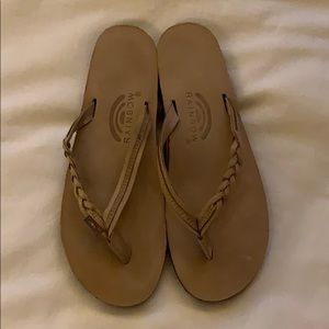 NWOT Rainbow braided flip flop